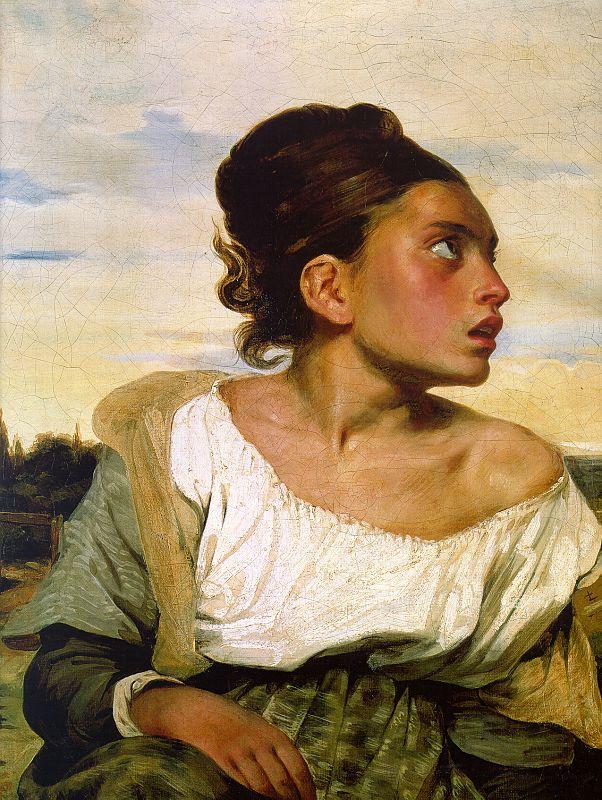 Eugene Delacroix Girl Seated in a Cemetery Sweden oil painting art
